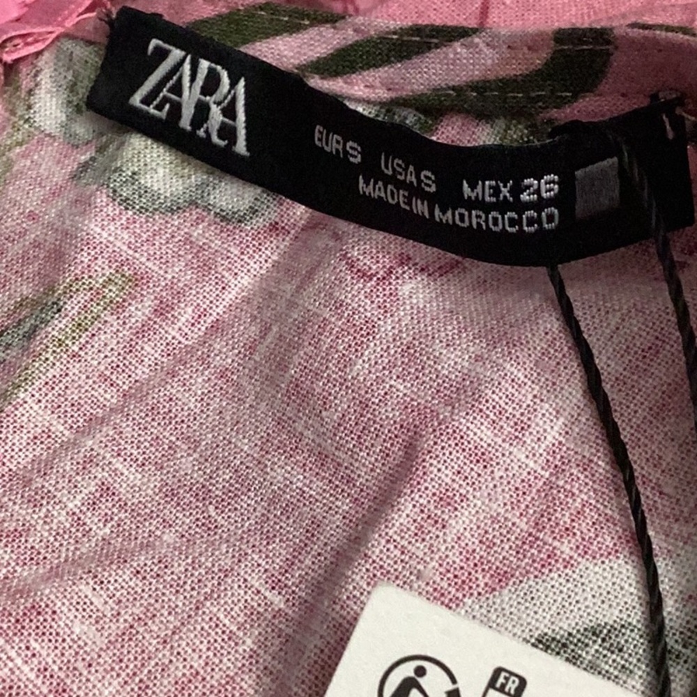 NWT Zara Linen Blend MIDI Dress with Cut Out Pink Size Small - Picture 7 of 9